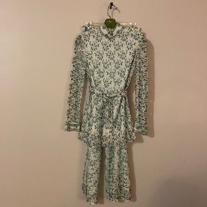 Beautiful beaded top with belt and pants